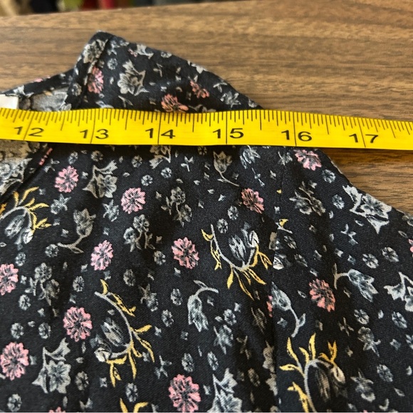 ❤️ VENUS Black Floral Blouse with Pink and Yellow Details L - Picture 7 of 10